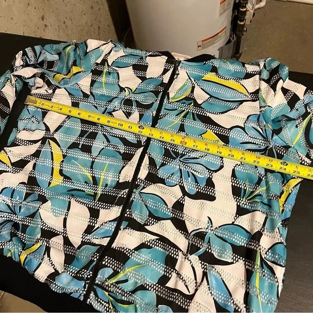 NWT Alfred Dunner Womens 18W Play Date Jacket Hawaiian Floral Tropical Zip Front - Picture 8 of 9